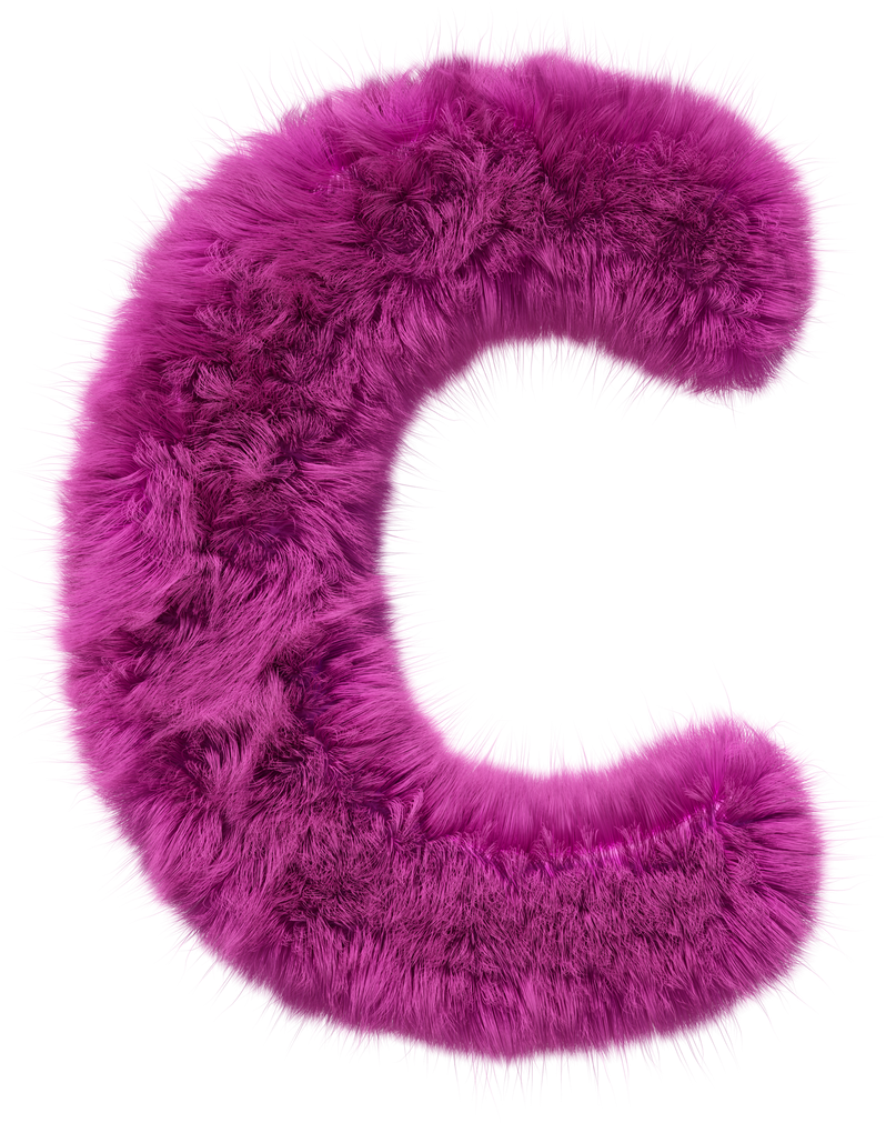 Pink Fur Letter C Cutout