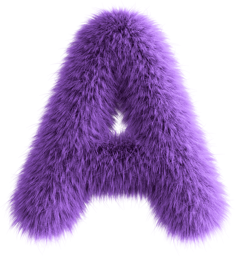 Purple 3D Fluffy Letter A